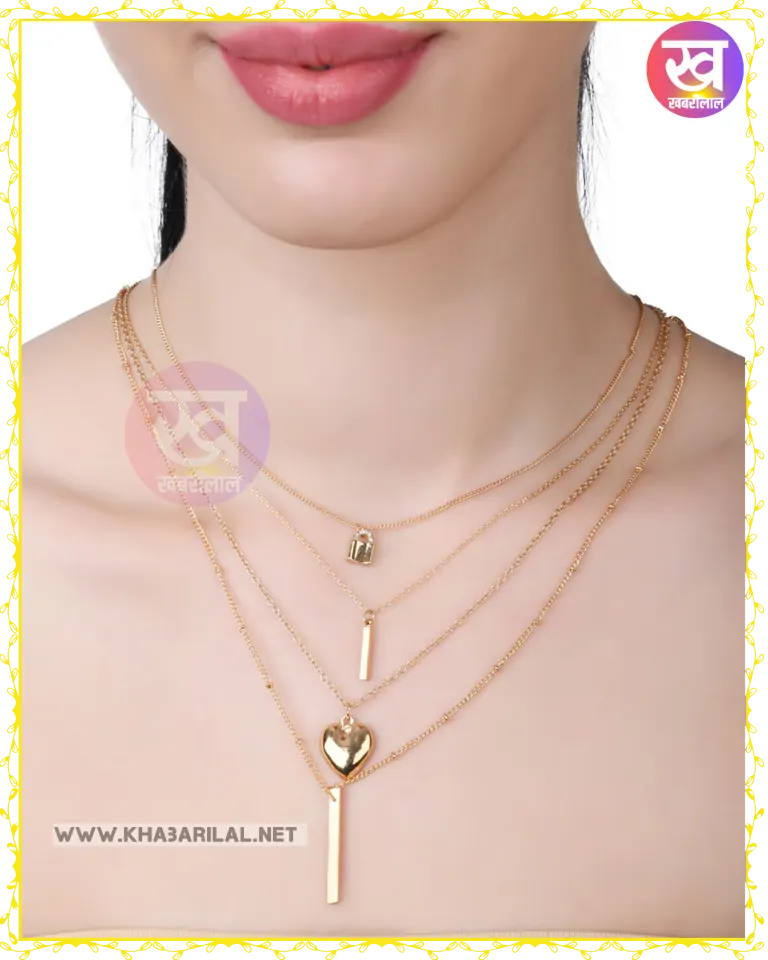 Gold-Plated Layered Necklace : पाना है इंडो वेस्टर्न लुक ट्राई करेंगे गोल्ड प्लेटेड लेयर्ड नेकलेस