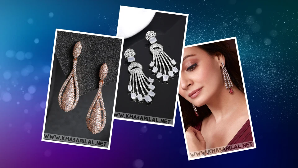 American diamond earring design :क्लासी लुक क्रिएट करने आजमाएं यह अमेरिकन डायमंड इयररिंग्स