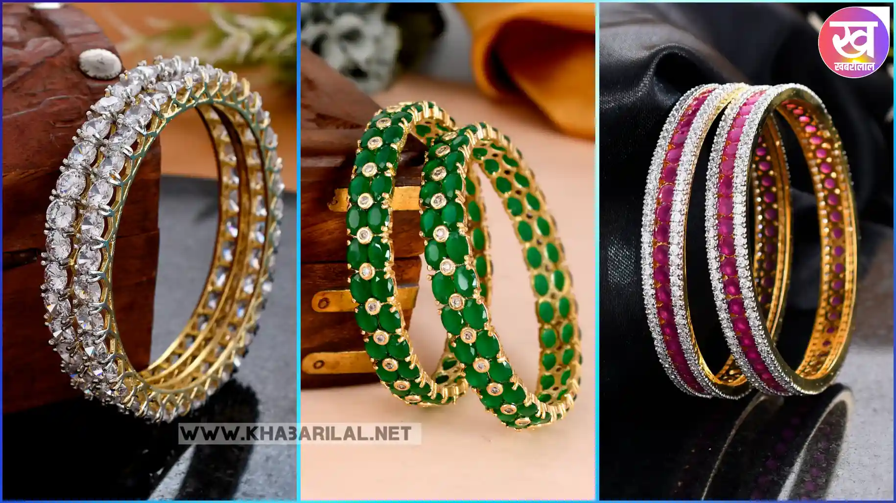 American Diamond Bangles in Gold : परफेक्ट एंटीक लुक के लिए ट्राई करेंगे अमेरिकन डायमंड बैंगल्स