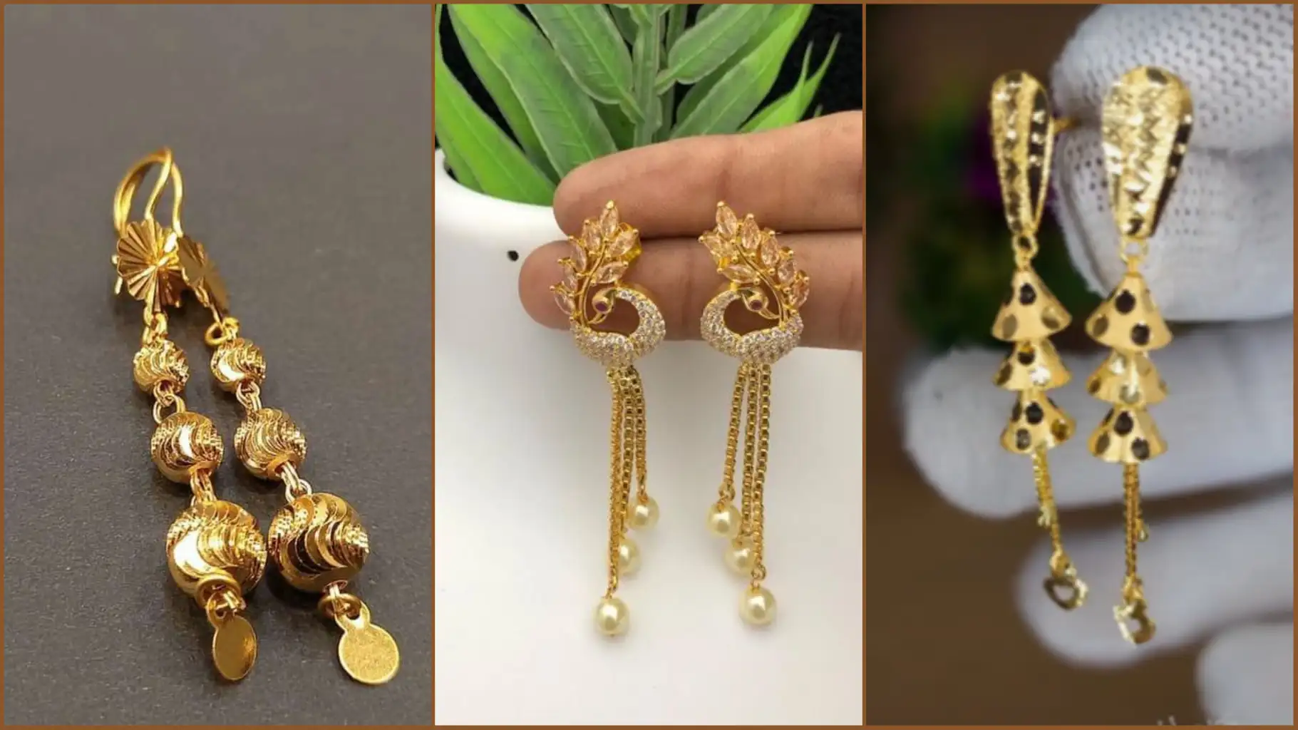 Sui Dhaga Earrings : गोल्ड सुई धागा इयररिंग्स की ऐसी डिजाइन जिसे देख झूम उठेगी आप