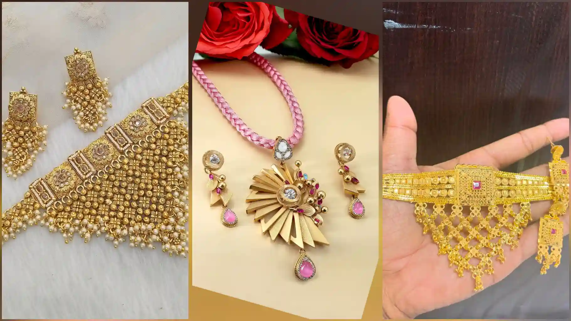 Modern gold necklace : गोल्ड का मॉडर्न नेकलेस सेटदेख झूठ उठेगी आप