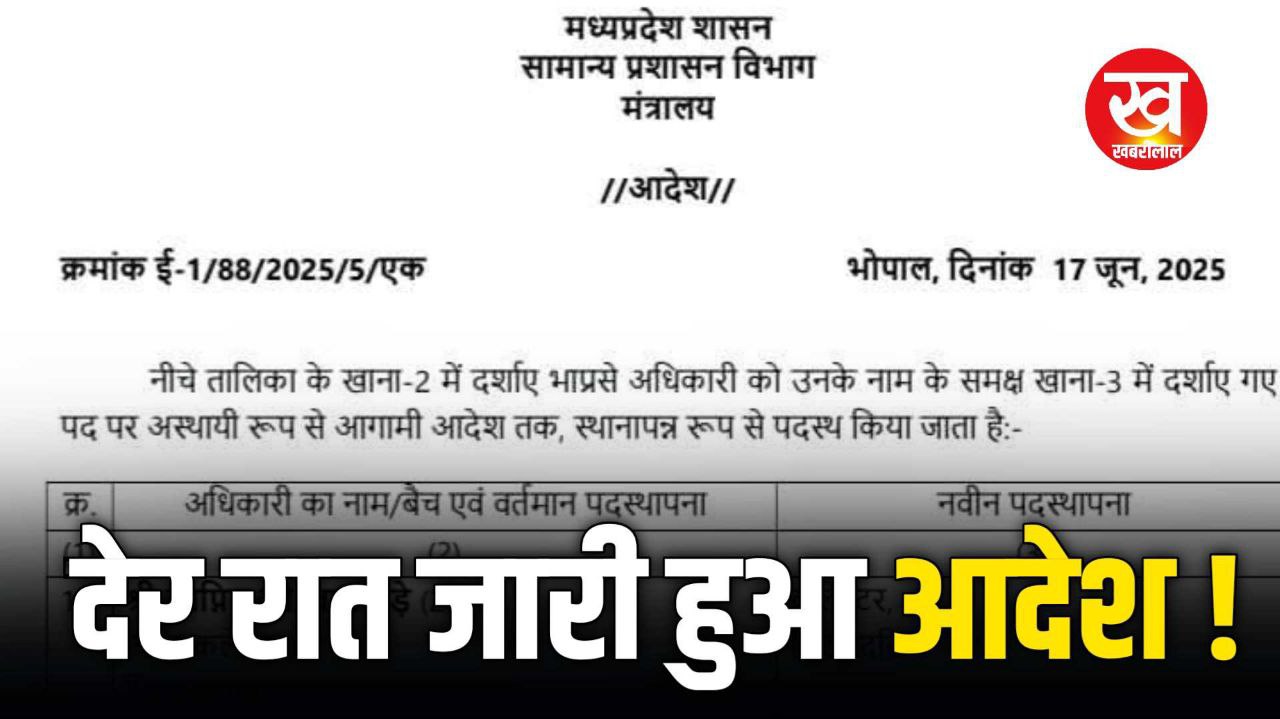 IAS Transfer MP : सतना अपर कलेक्टर रातों-रात क्यों बना दिए गए कलेक्टर दतिया राज्य शासन ने जारी किया ये आदेशIAS Transfer MP : सतना अपर कलेक्टर रातों-रात क्यों बना दिए गए कलेक्टर दतिया राज्य शासन ने जारी किया ये आदेश