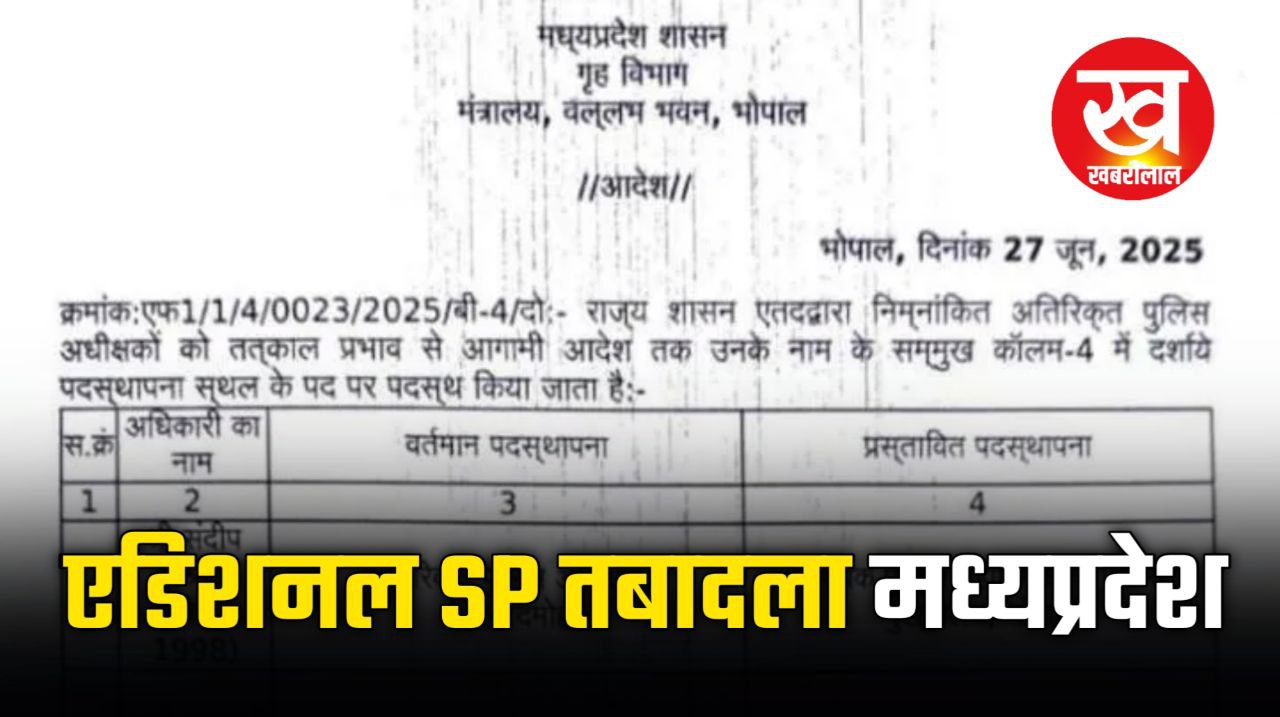 MP में 4 Additional SP के हुए तबादले देखिए लिस्ट