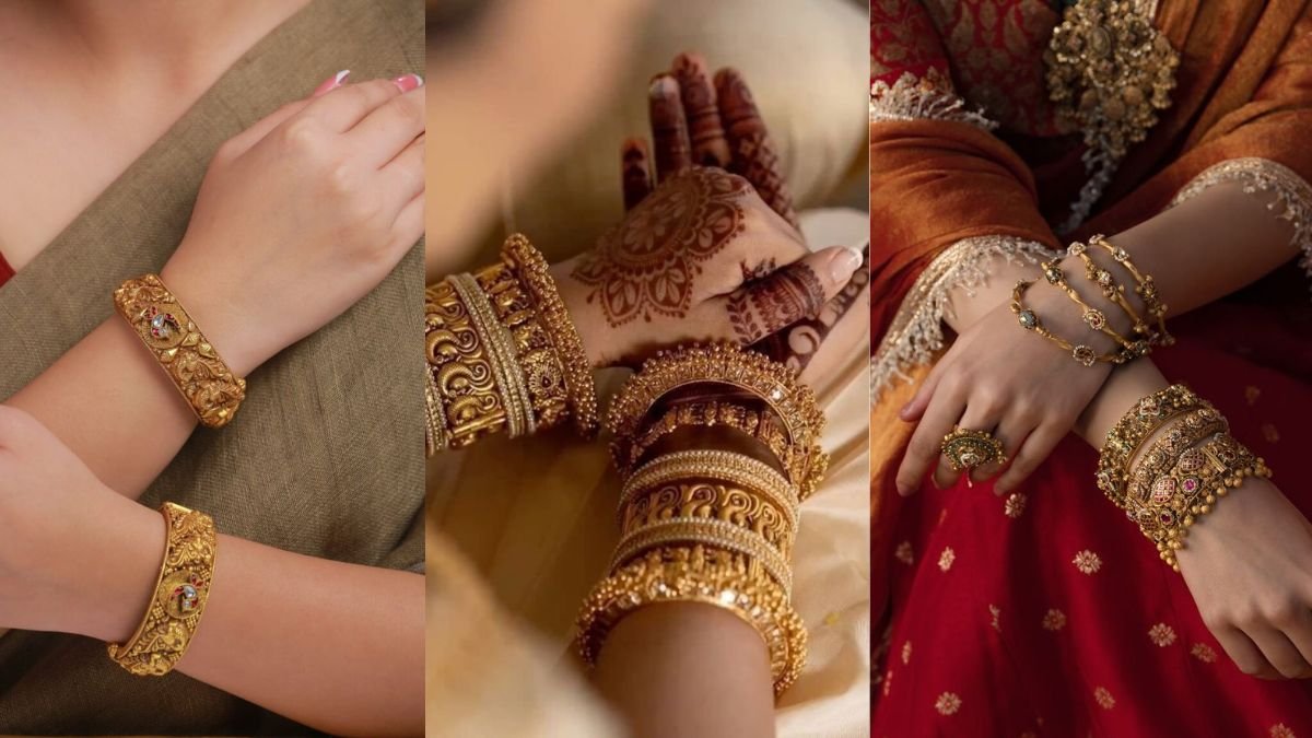 डेली वेयर गोल्ड बैंगल्स की करें तारीफ शानदार डिजाइनों में होगा लॉन्ग टाइम तक रहेगी इसकी फिनिशिंग।