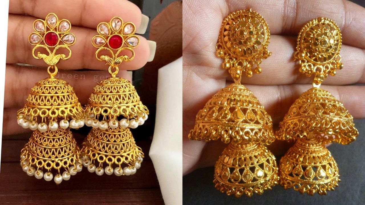 अलग ही अंदाज में पाए यह सही लुक जबरदस्त झुमका डिजाइन आपकी खूबसूरती में होगा अलग अंदाज।