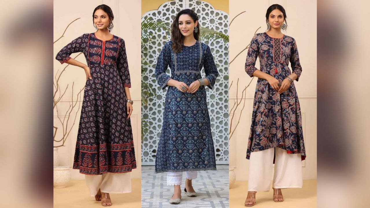 A line kurti Designs: जॉर्जेट फैब्रिक में ए लाइन कुर्ती डिजाइन, आउटफिट देखती रह जाएगी आपकी साखी सहेलियां.